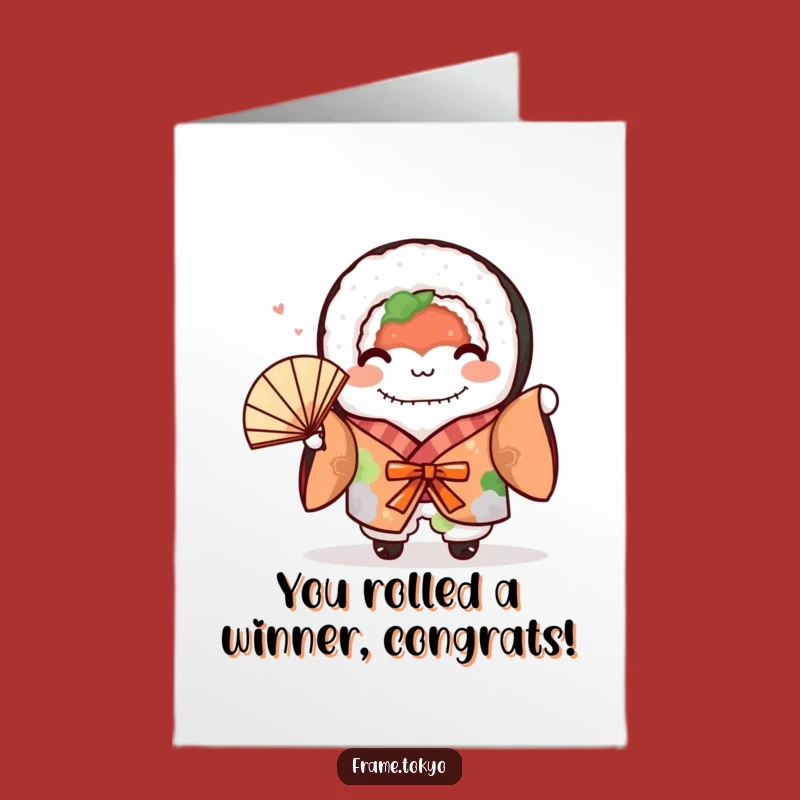 Congratulate them with this free printable sushi card! Easily print at home for a unique and delightful message.