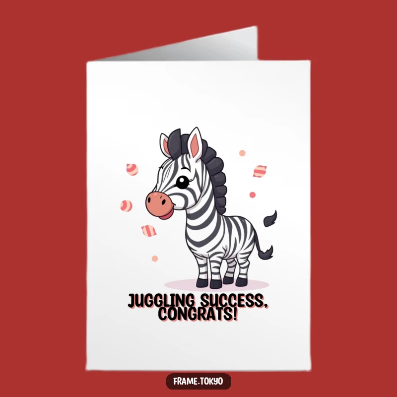 Free Printable Congrats Card: Juggling Zebra, Sweet Achievement Downloadable Gift!