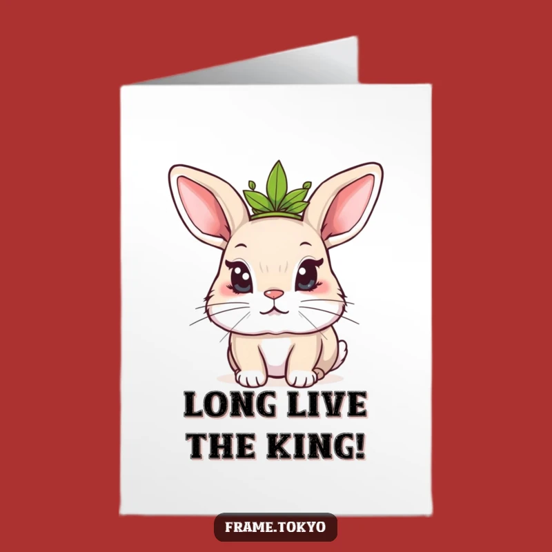 Free Printable Congrats Card: Mischievous Rabbit Crown Victory Downloadable