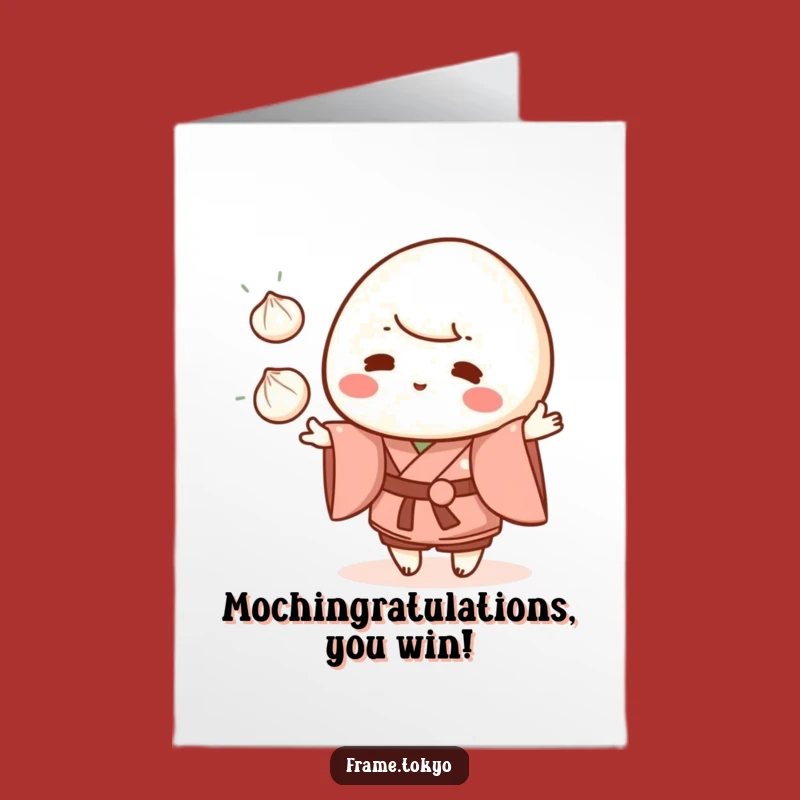 Free Printable Congrats Card: Funny Mochi Juggler Kimono Downloadable Gift