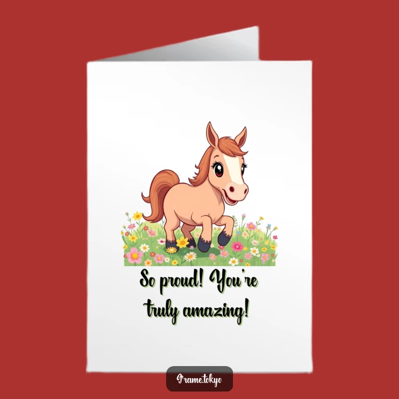 Free Printable Congrats Card: Excited Horse for a Fun Downloadable Gift