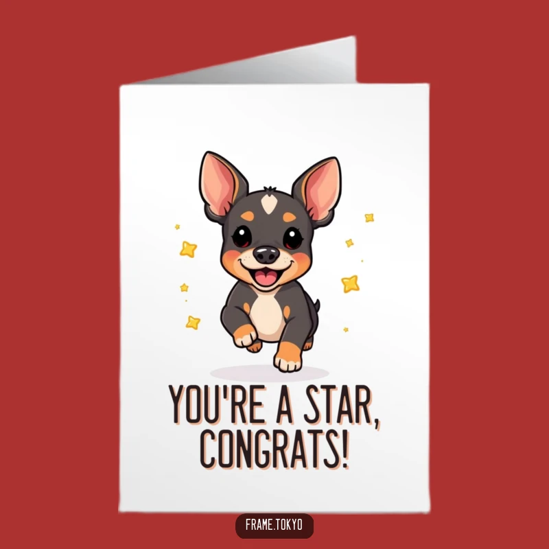 Free Printable Congratulations Card Pinscher Stars Pounce Gift Downloadable