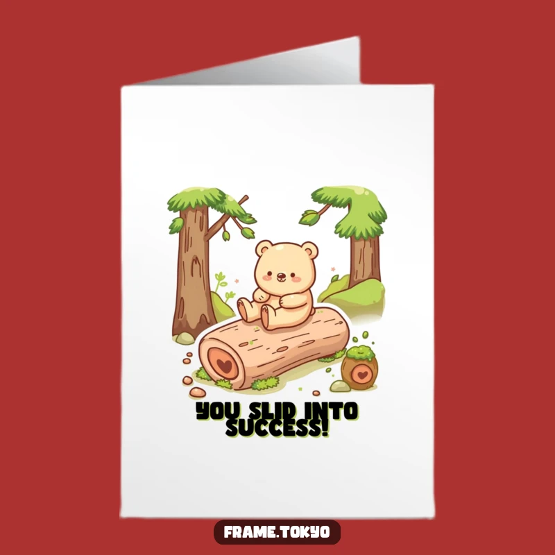 Free Printable Sliding Bear Congrats Card: Funny Happy Shuffle Downloadable Greeting