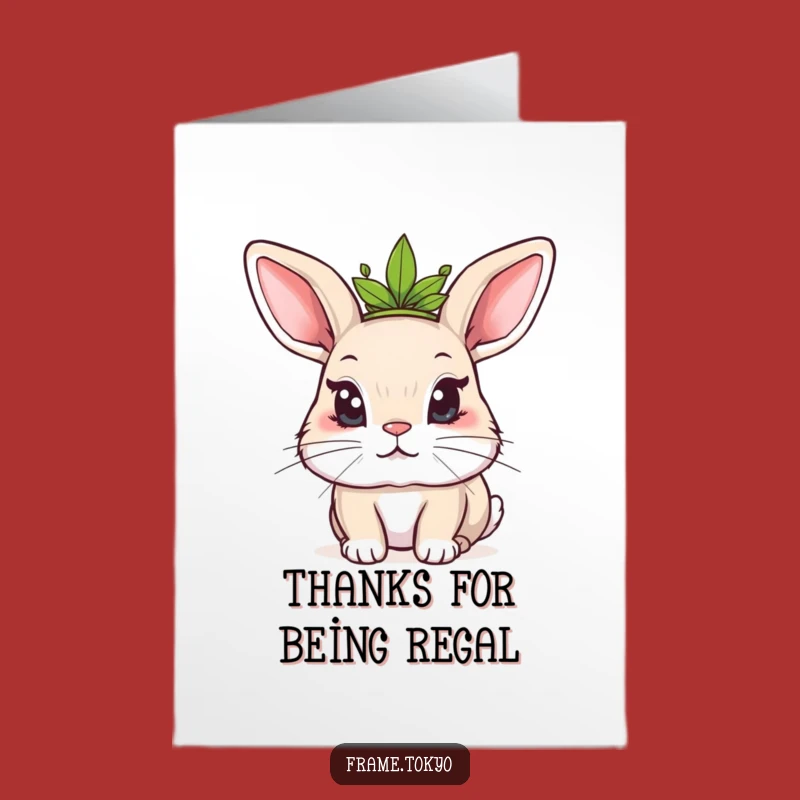 Free Printable Funny Thank You Card: Mischievous Rabbit Crown Gratitude Downloadable