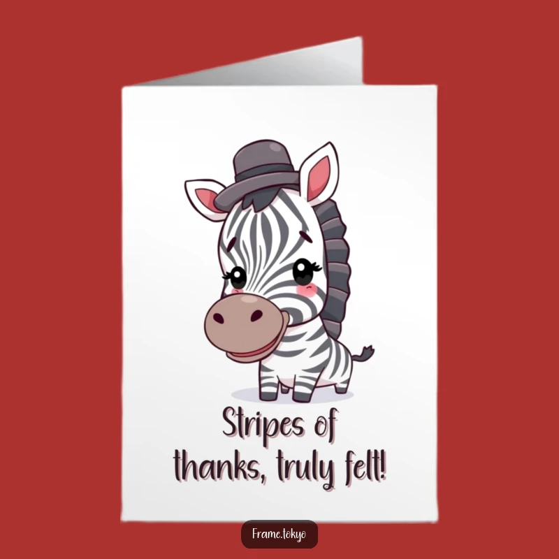 Free Printable Thank You Card: Dapper Zebra - Funny Downloadable Gift