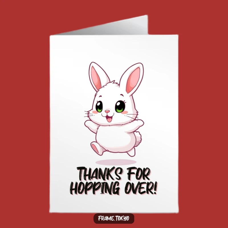 Free Printable Thank You Card: Excited Rabbit, Funny Bunny Gratitude Downloadable Gift