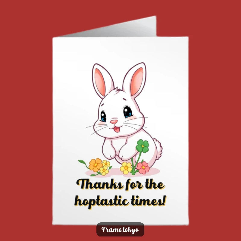 Free Printable Thank You Card: Funny Rabbit & Clover, Great DIY Appreciation Gift!