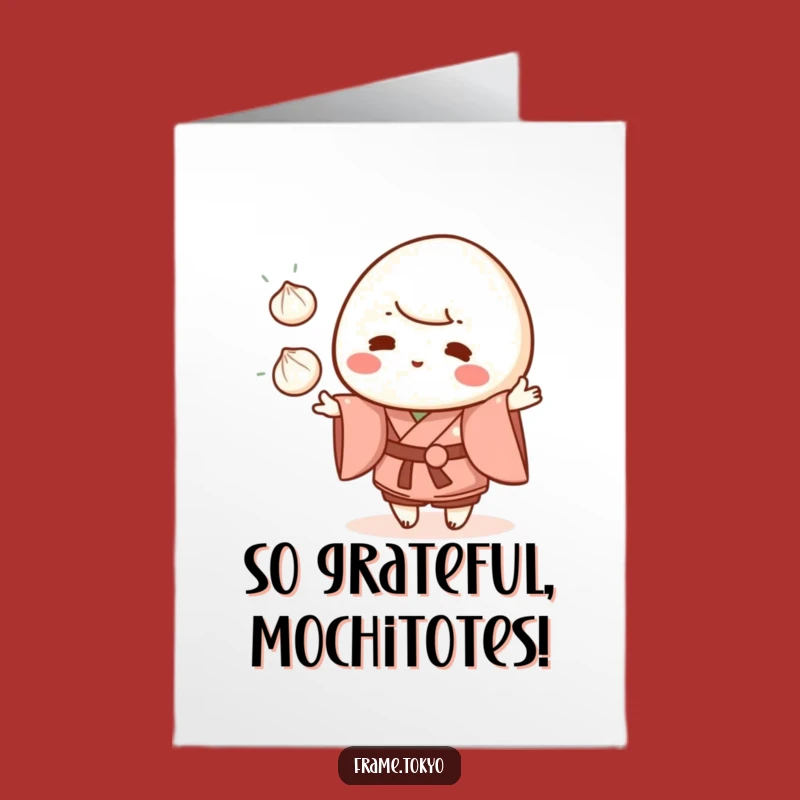 Send your thanks with a free printable card featuring a delightful mochi character juggling. This print-at-home design adds a fun and humorous twist to your appreciation.