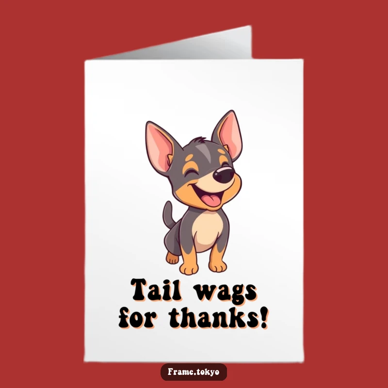 Free Printable Pinscher Thank You Card: Happy Barking Dog, Funny Downloadable Gift