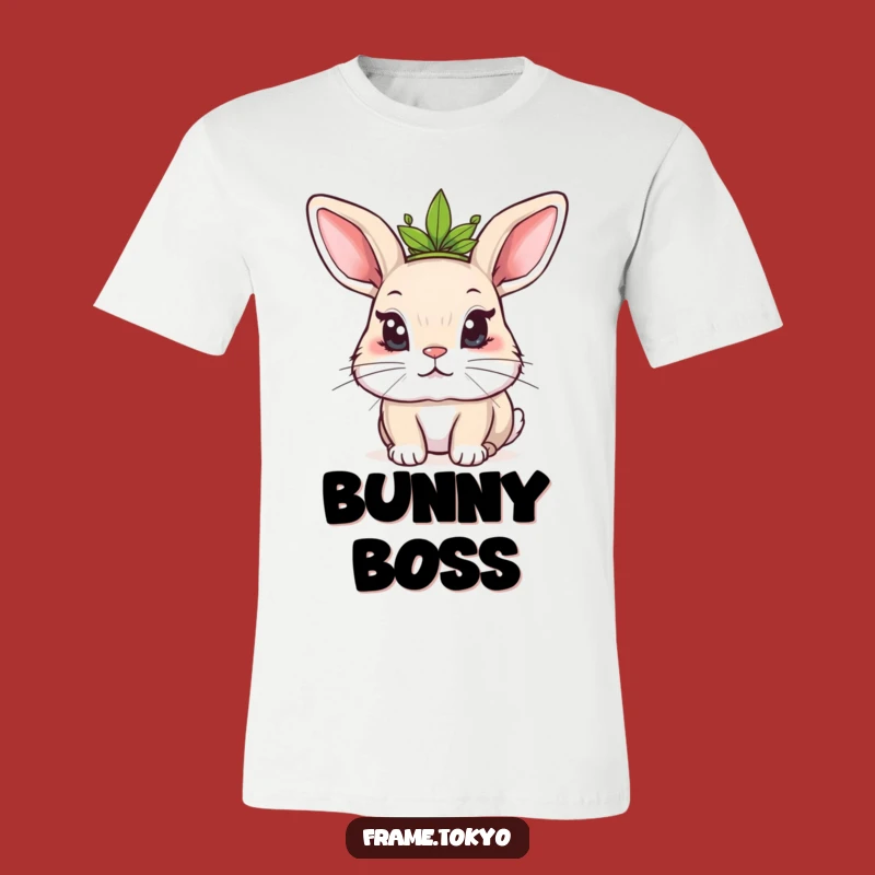 Funny Kawaii Rabbit T-Shirt: Mischievous Ruler, Leafy Crown, Ultimate Quirky Gift