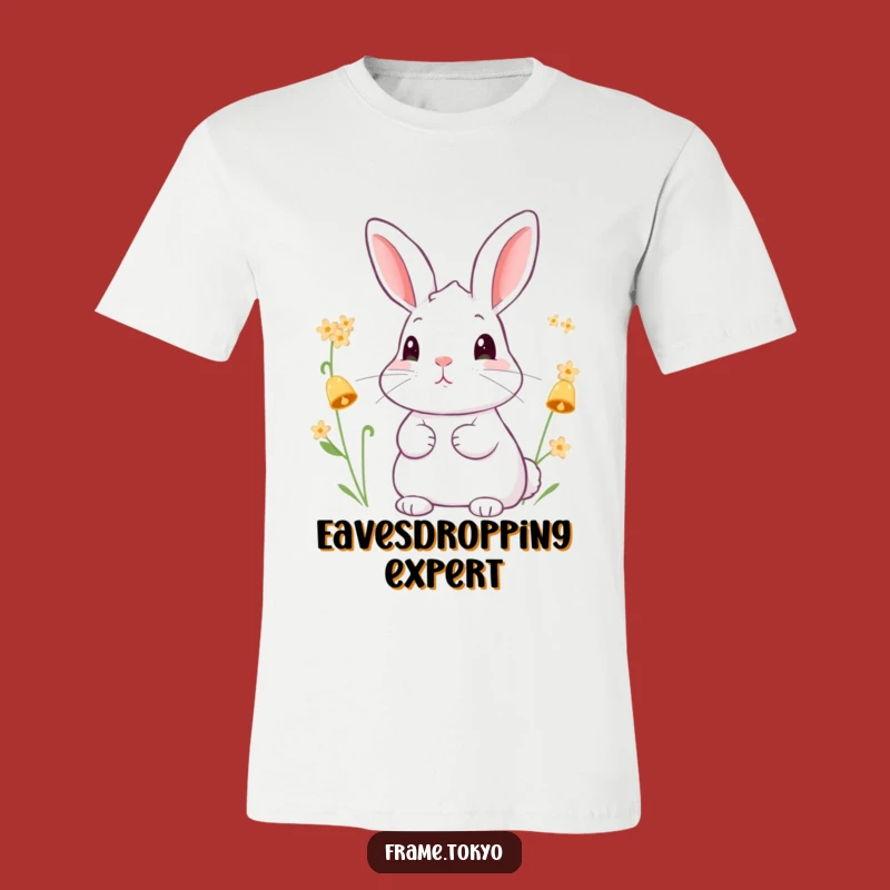 Funny Rabbit Flower Chime Tee - Adorable Whimsical T-Shirt for a Lighthearted Look
