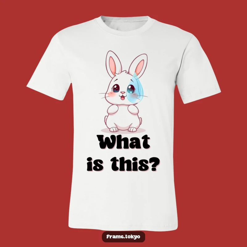 Funny Surprised Rabbit Dewdrop Tee: Hilarious Gift for the Astonished