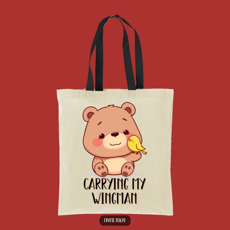 Funny Bear & Bird Tote Bag: Dopey Smile Carry-All, Chic and Hilarious Gift