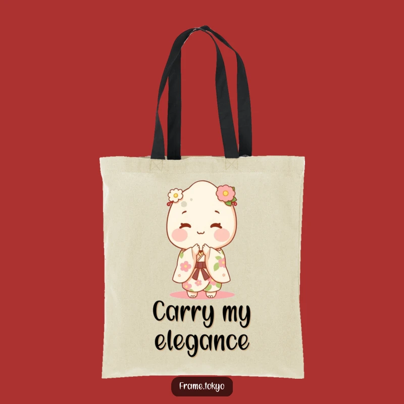 Funny Mochi Kimono Tote Bag: Happy Bows & Sweet Style!