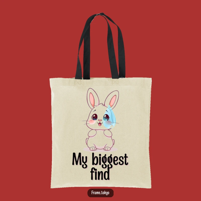 Funny Rabbit Dewdrop Wonder Tote Bag: Carry Your Curiosity with Style