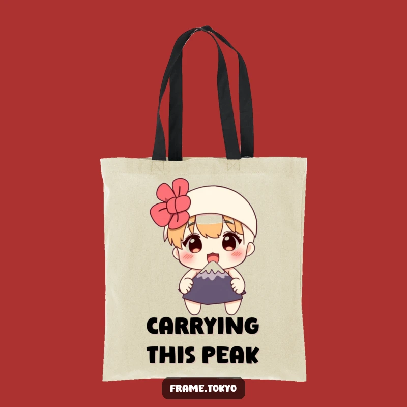 Funny Surprised Mount Fuji Tote Bag - Chic & Hilarious Bag for Errands