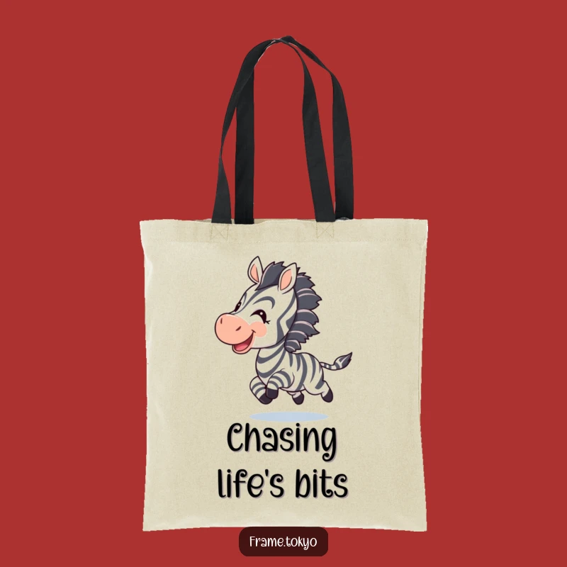 Funny Zebra Chasing Tail Tote Bag - Spacious & Hilarious Carry-All
