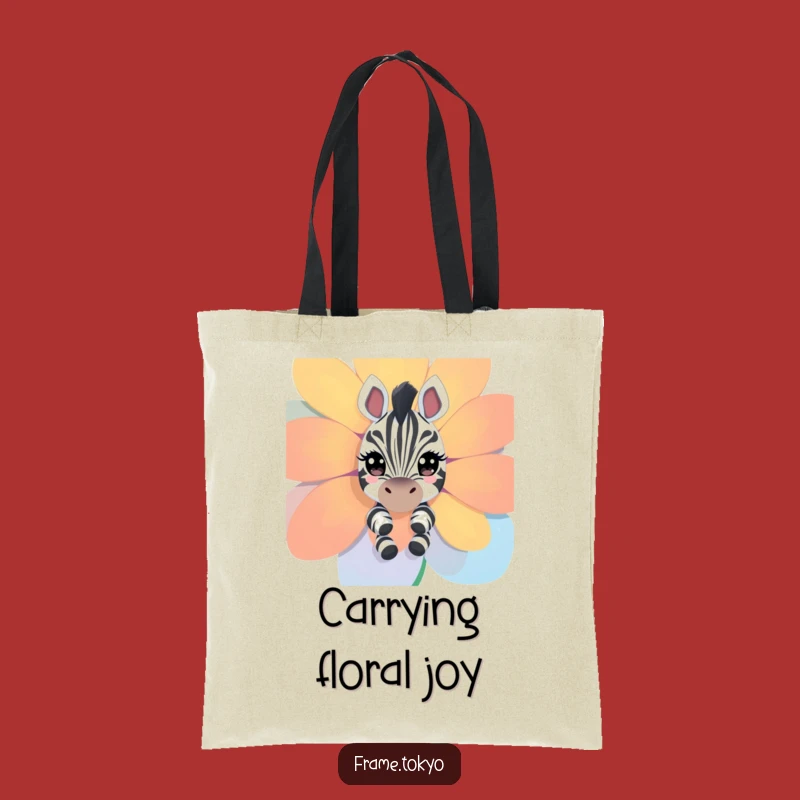 Funny Zebra Flower Peeking Tote Bag - Spacious & Hilarious Carry-All