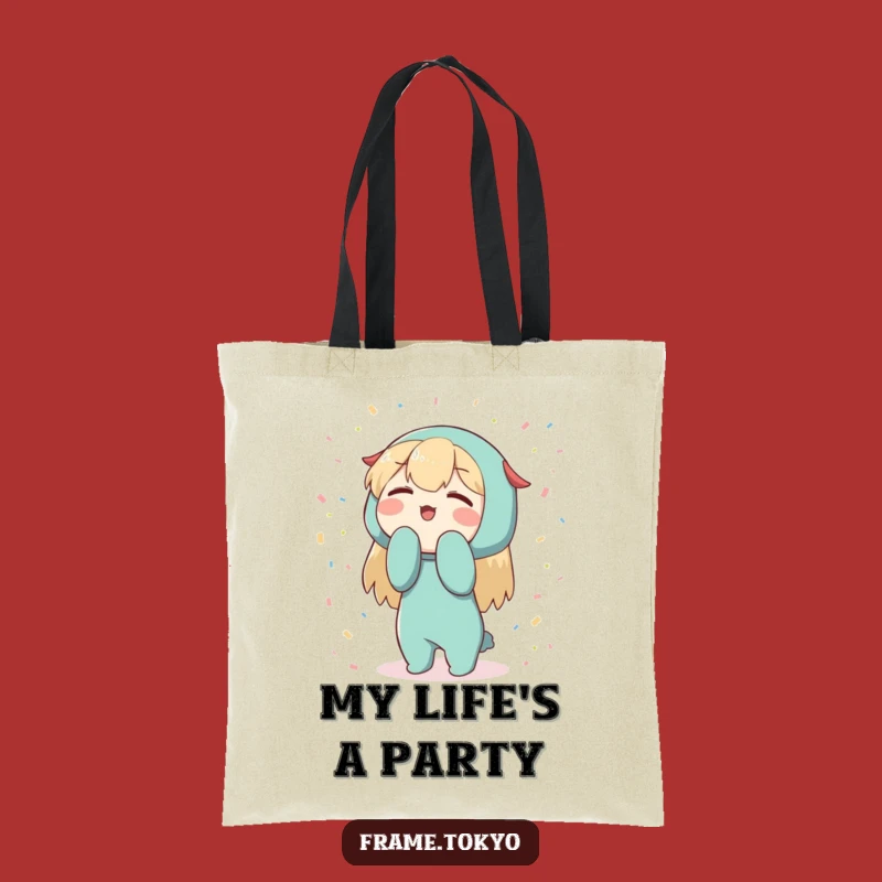 Funny Bowing Character Confetti Tote Bag: Carry Your Celebration